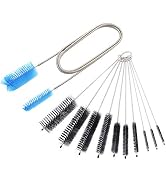 Aquarium Filter Brush Set, Flexible Double Ended Bristles Hose Pipe Cleaner with Stainless Steel ...