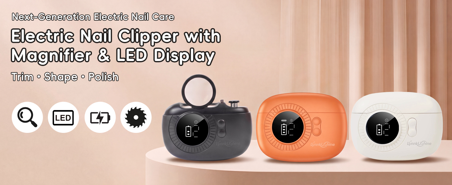 Electric Nail Clipper with Magnifier & LED Display