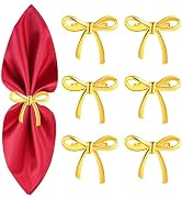 Set of 6 Napkin Rings,Metal Napkin Holder for Dinner Table Setting,Stylish Table Decoration for C...
