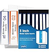 gisgfim 20 Sheets Binder Spine Inserts 3 Inch Spine Width White Binder Labels 92LB Printable Side...