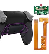 eXtremeRate Black Rubberized Grip Programable Rise Remap Kit for PS5 Controller BDM-030 040, Upgr...