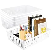 CONLI 6 PCS A4 Size Turn in Trays Classroom, Plastic Storage Basket Paper Tray Hold A4 Paper Toy ...