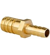 Quickun Brass Hose Barb Reducer 1" to 5/8" Barbed Reducer Fitting Reducing Splicer Mender Union A...