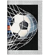 Kids Soccer Wallet for Boys, Sports Trifold Wallets with Zipper Coin Pocket | kids wallets for li...