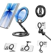 ULANZI MA02 Dual Magnetic Ring Phone Grip Stand, Aluminum for MagSafe Gym Kickstand Compatible wi...