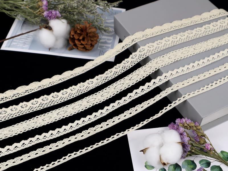 beige cotton lace ribbon trim