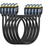 8K HDMI 2.1 Cables 6FT 5-Pack, High Speed HDMI Gaming Monitor Cable for PS5 TV-8K ARC&eARC HDMI C...