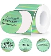 Joatuxul Round Holographic Thermal Labels, Compatible with T50M Pro/M110/M100/M220 Label Maker an...