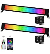2 Pack 50W RGB Wall Washer Light, Indmird Stage Wash Light Bar, RGB Light Bar, Warm 3000K & 16 Mi...
