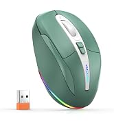 FMOUSE Computer Mouse Wireless, Silent Mouse with RGB Lights Dual Mode 2.4G Wireless & Bluetooth ...