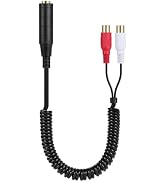 ELNONE 0.8M/2.6FT 6.35mm to 2RCA Audio Adapter,1/4 inch 6.35mm TRS Female to 2 RCA Male Audio Spe...