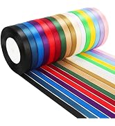 NESCCI 400 Yards Ribbon,3/8 Inch Satin Ribbon,Single Face Satin Ribbons, Perfect for Gift Wrappin...