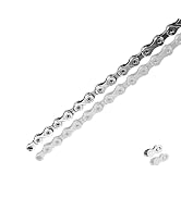 Ebike Chain, High Tensile Strength Chain 6/7/8 - Speed - Quick Buckle - 136 Links - Dark Silver