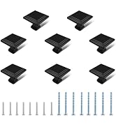 8 Pack Black Matte Cabinet Knobs, Square Drawer Knobs(30mm/1.2 Inch), Durable Dresser Knob with 1...