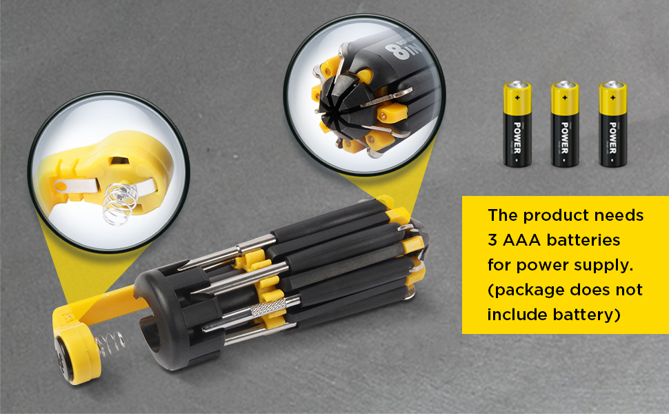 8 in 1 Screwdriver with Flashlight