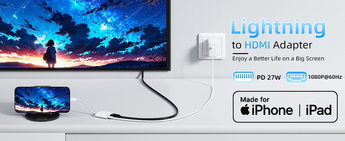 lighting to hdmi cable for iphone