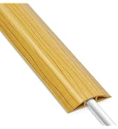 Floor Cord Cover 4FT, Wood Yellow Cord Hider Floor, Soft Cord Protector Floor, Organizer Wires Fl...