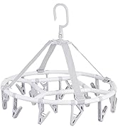 Foshine Clothes Drying Racks Foldable Clip Hangers Drip Hanger Plastic with 20 Drying Clips (Ligh...