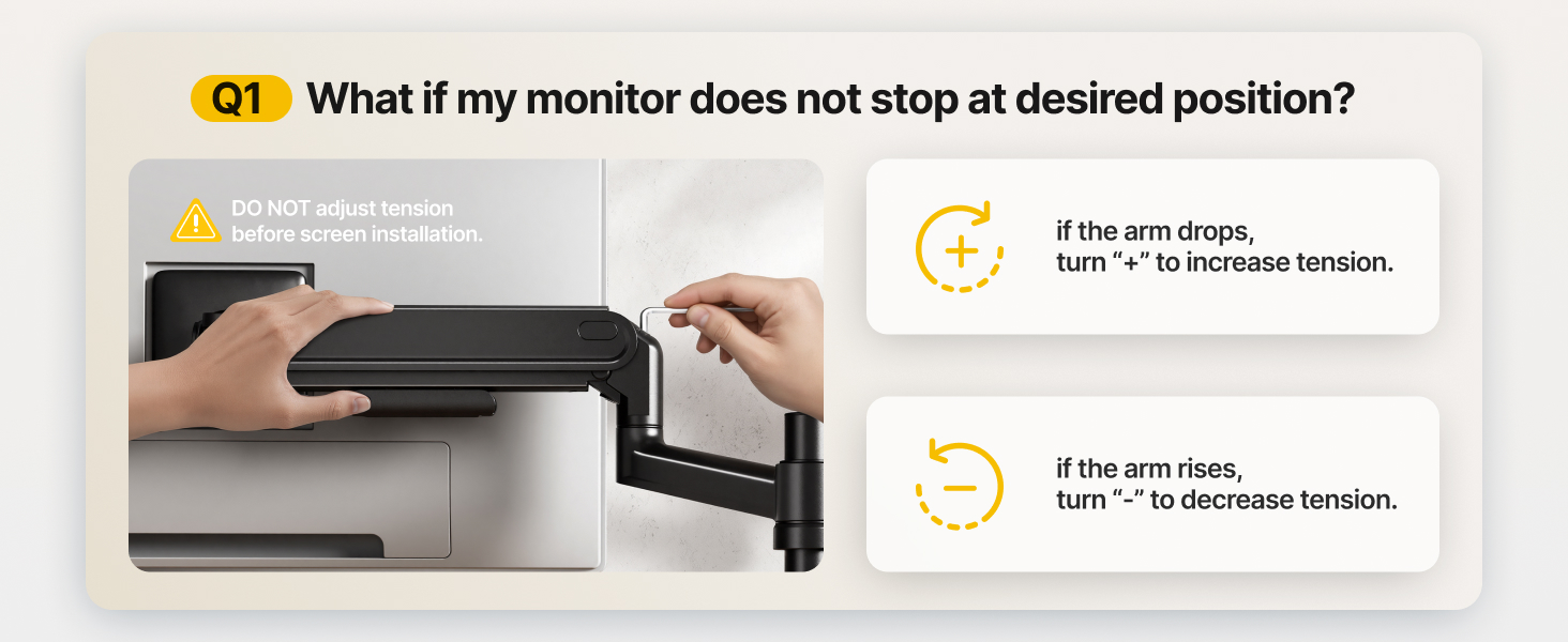 What if my monitor does not stop at desired postion