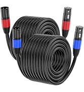 Jozzai XLR Cable 100ft 2 Packs - Premium Balanced Microphone Cable with 3-Pin XLR Male to Female ...
