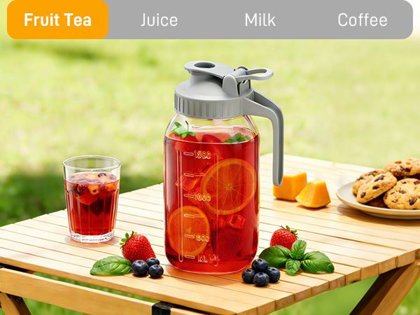 Glass Pitcher with Lid