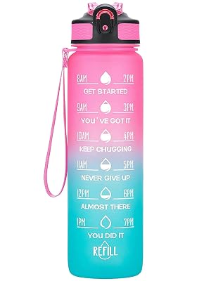 pink water bottle