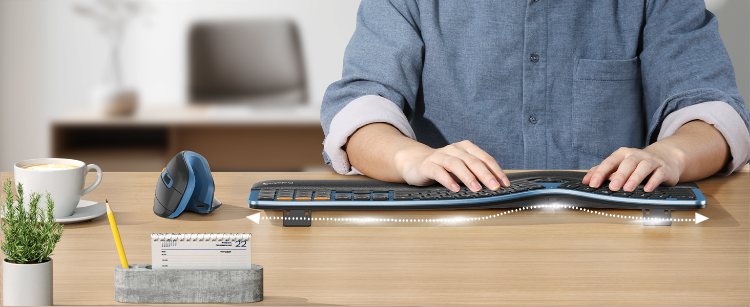 Backlit Wireless Ergonomic Keyboard
