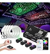 AKEPO Split 4 Color 800pcs*6.5ft*0.02in Fiber Optic Starlight Headliner Lights Kit, Optical Fiber...