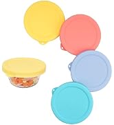Purekra 4 PCS Silicone Ramekin Lids for Pyrex and Anchor Hocking Glass Custard Cups 6oz, Prepware...
