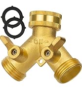 AUTOMAN Hose Splitter 2 Way, Garden Hose Splitter, 100% Rustproof Brass Water Hose Splitter with ...