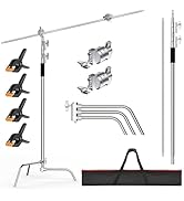 EMART 10.8ft/330cm 100% Stainless Steel Light Stand Photography, Heavy Duty C Stand with Boom Arm...