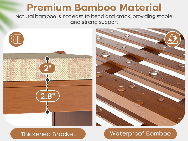 Shoe Bench with 2 Side Holder, 3 Tier Bamboo Entryway Bench with Storage