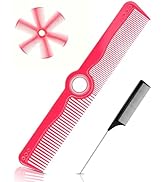 Professional Hair Comb Set – 8" Rotating Fine and Wide Tooth Comb + 9" Rat Tail Parting Comb, Bar...