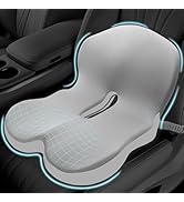 Seat Cushion for Truck Driver with Adjustable Strap, Memory Foam Chair Cushion for Sciatica, Back...