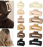 12 Pack Large Hair Claw Clips,Hair Clips for Women & Girls, Colors Strong Hold Claw Hair Clips fo...