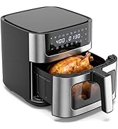 Sweetcrispy 6.34QT Air Fryer, 8-in-1 Air Fryers Oven with Visible Window, 400? Fast Heating, Nons...