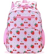 RHCPFOVR Kids Backpack for Girls - Girls Backpack 3-8 Ages Strawberry for Kids 15 Inch School Boo...