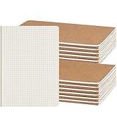 ZCZN 24 Pack A5 Kraft Notebooks Bulk, 8.15x5.5 Inches Graph Paper Journaling Notebooks, Notebooks...