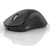 hunart H6 49g Wireless Mouse, Bluetooth & 2.4GHz, USB-C Charging, Black | Silent Clicks, Two Ways...