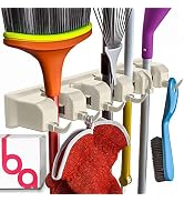 Broom Holder Wall Mount and Garden Tool Organizer, Closet Storage, Kitchen Rack, Home Organizatio...