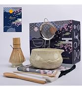 Joyscale Matcha Whisk Set, Matcha Set Whisk And Bowl, 8 Pcs Matcha Kit Set(Mountains Design), 18 ...