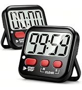 Antonki 2 Pack Digital Timer for Kids, Magnetic Countdown Kitchen Timers for Cooking, Egg, Classr...