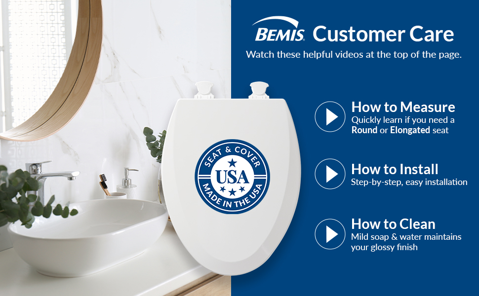 Helpful video resources at the top of the page, easy install, how to measure correct size, cleaning