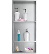 Elefloom Shower Niche,12 * 30 Stainless Steel Elegant Bathroom Niche, No Tile Needed Recessed Sho...