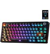 EPOMAKER TH80 V2 PRO Wireless Gaming Keyboard with Screen&Knob, 10000mAh, 2.4Ghz/BT/USB-C, RGB, H...