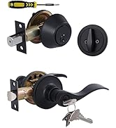 Keyed Alike Front Door Lever Lockset with Single Cylinder Deadbolt Combination Set, All Keyed Sam...