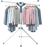 JAUREE Tripod Clothes Drying Rack Folding Indoor, Portable Drying Rack Clothing and Height-Adjust...