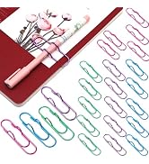 Pen Holder for Notebook,20PCS Colorful Metal Pen Clips,Multifunctional Paper Clip Holder Portable...