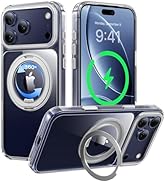 Clear iPhone 17 Pro Max Case with Stand, Strong Magnetic iPhone 17 Pro Max Case Compatible with M...