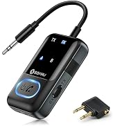 SONRU Bluetooth 5.3 Transmitter Receiver LED Display Dual Pairs 2-in-1 Airplane Wireless Bluetoot...